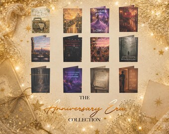 Collection Eras Anniversaire | 12 cartes d'anniversaire inspirées de l'époque | Ensemble anniversaire nostalgie vintage | Lot de cartes de vœux inspirées des Swiftie