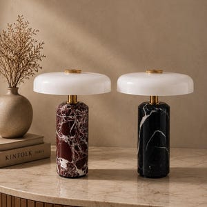 Luxury RIA Marble Rechargeable Table Lamp – Cordless LED Lamp with 3 Brightness Levels