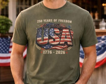 USA 250 Jahre Freiheit Shirt, 1776-2026 Patriotisches T-Shirt, T-Shirt der amerikanischen Flagge, Outfit zum Unabhängigkeitstag, USA 250 Jubiläum T-Shirt