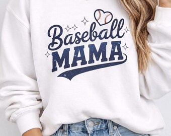 Baseball Mama Sweatshirt, Baseball Mama Rundhalsausschnitt, Sport Mama Shirt, Spieltag Mama Pullover, Muttertagsgeschenk für Baseball Mama
