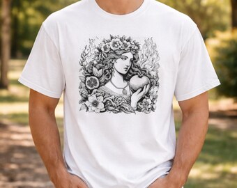 Unisex Persephone T-Shirt, griechische Mythologie Göttin Shirt, Persephone Grafik-T-Shirt, heiliges weibliches Shirt, Mythologie-Kunst-T-Shirt