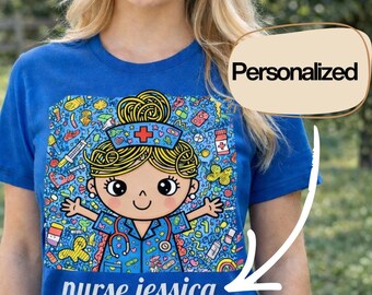 Personalisierte Krankenschwester Geschenk - Benutzerdefinierte Name Nurse Design - Nurse Jessica Illustration - Krankenschwester Geschenk - Valentinstag Geschenk für Sie