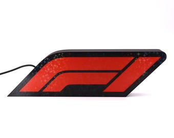 Caja de luz de Fórmula 1 con iluminación LED: decoración para aficionados al automovilismo.