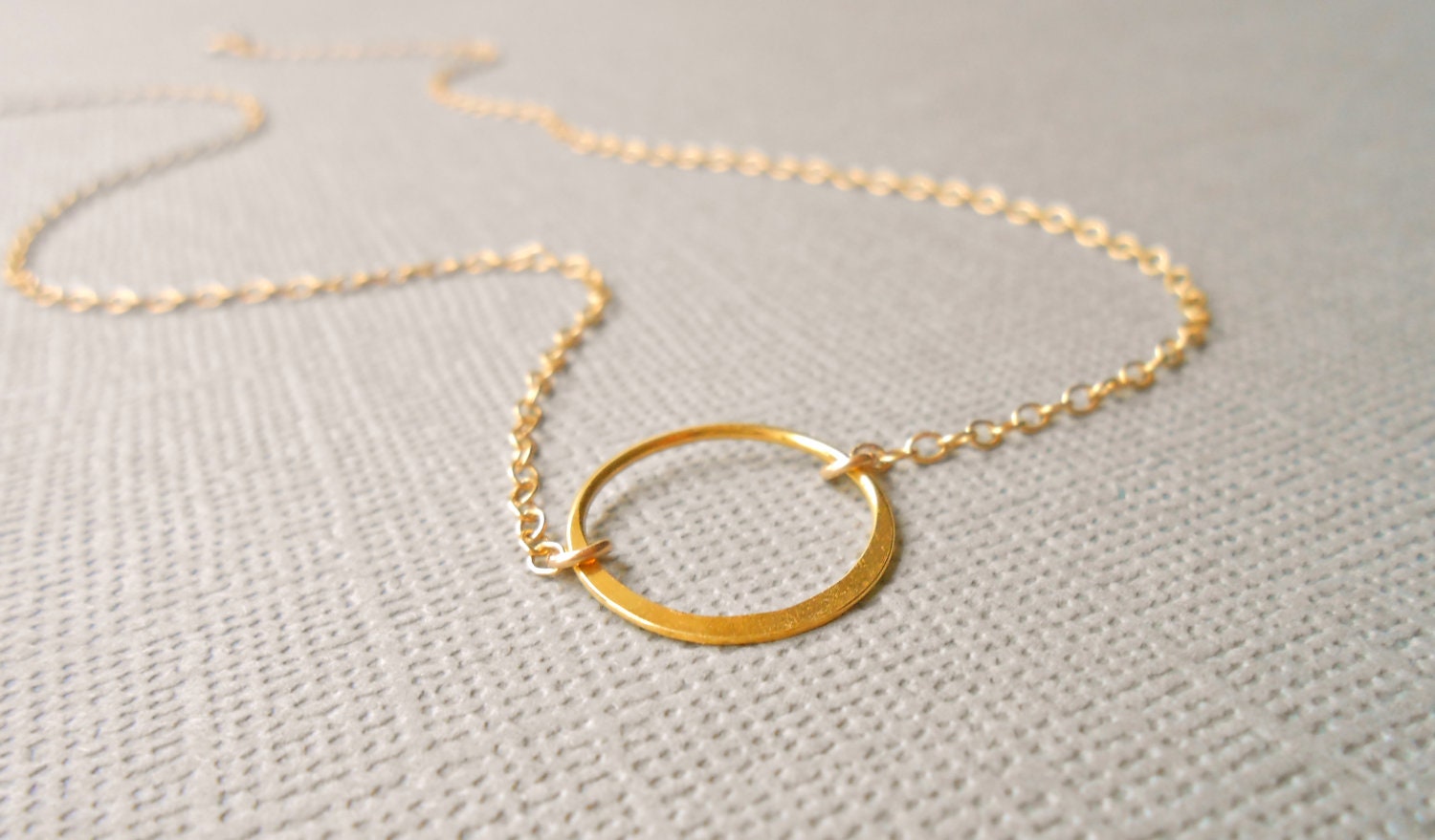 Gold Circle Necklace Single Circle Gold Vermeil Bridesmaids Etsy