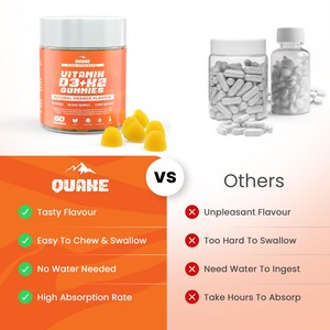Vitamin D3+K2 Gummies – Natural Orange, Vegan Bone & Immune Support image 3