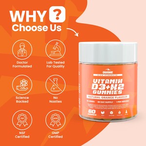Vitamin D3+K2 Gummies – Natural Orange, Vegan Bone & Immune Support image 8