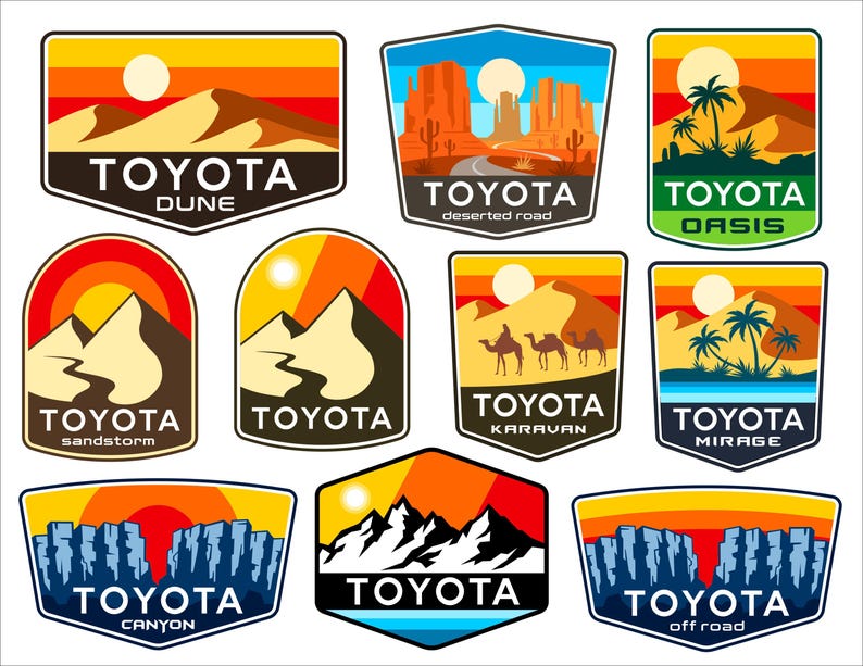 4wd Label Toyota Truck Pick up Stickers Labels SVG Bundle. Overland off Road ...