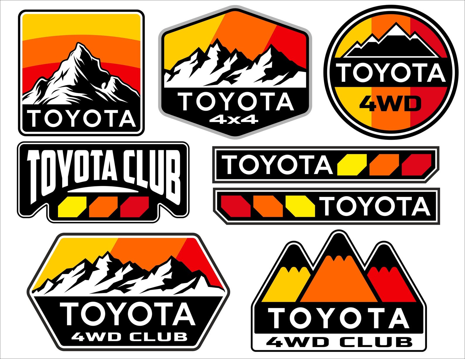 4wd Label Toyota Truck Pick up Stickers Labels SVG Bundle. Overland off Road ...
