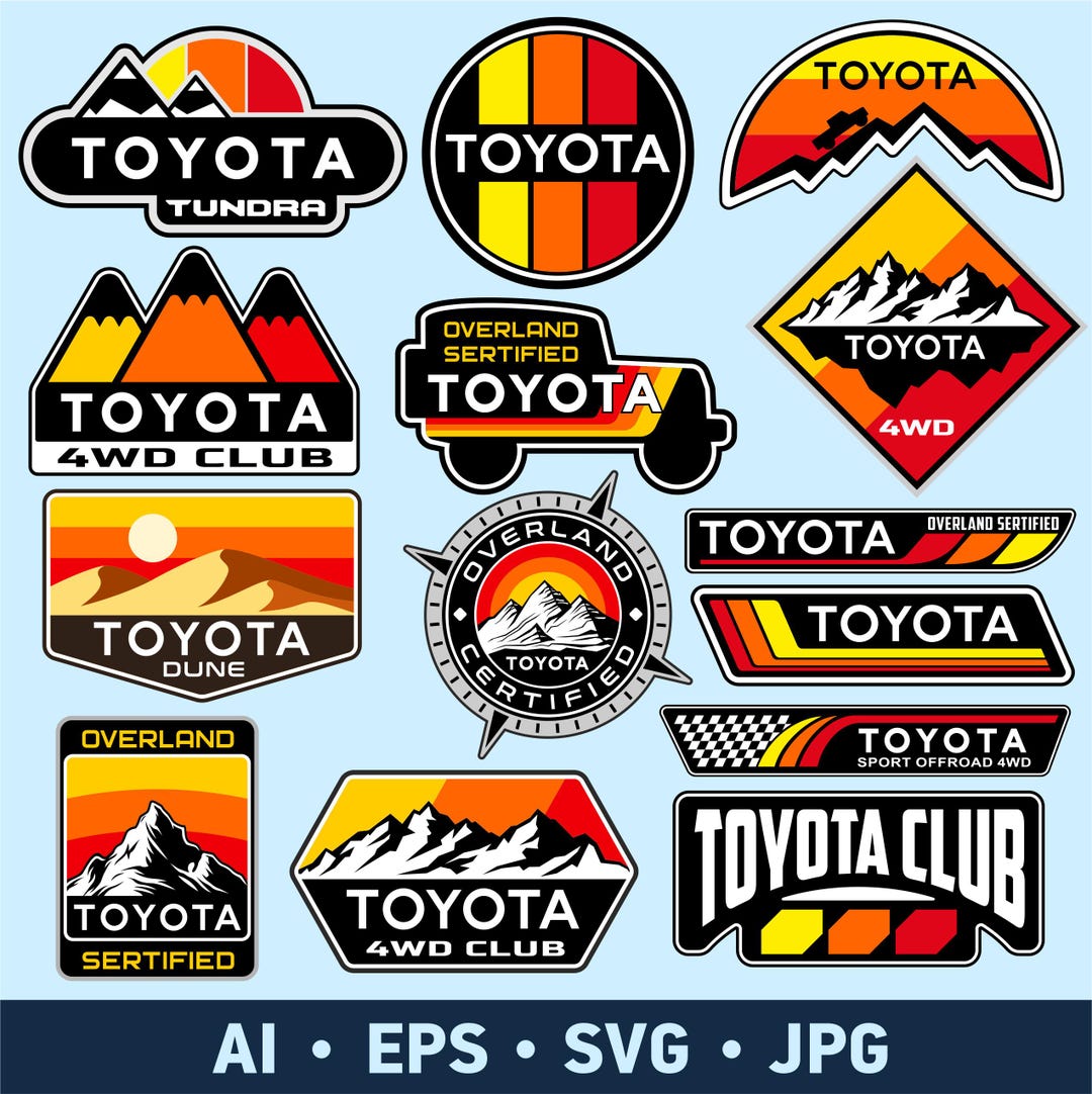 Pick Up Sticker Design Toyota Truck Pick up Stickers Labels SVG Bundle. Overland off Road ...