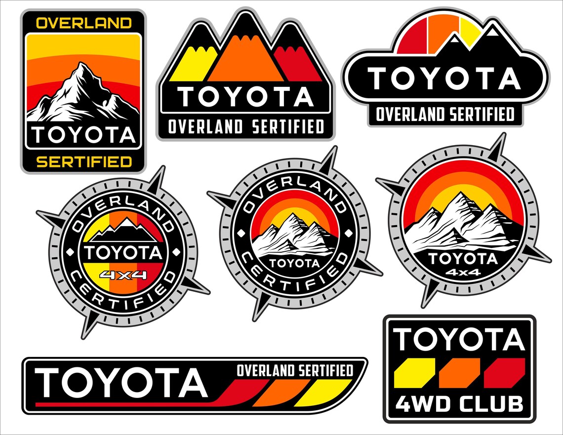 4wd Label Toyota Truck Pick up Stickers Labels SVG Bundle. Overland off Road ...