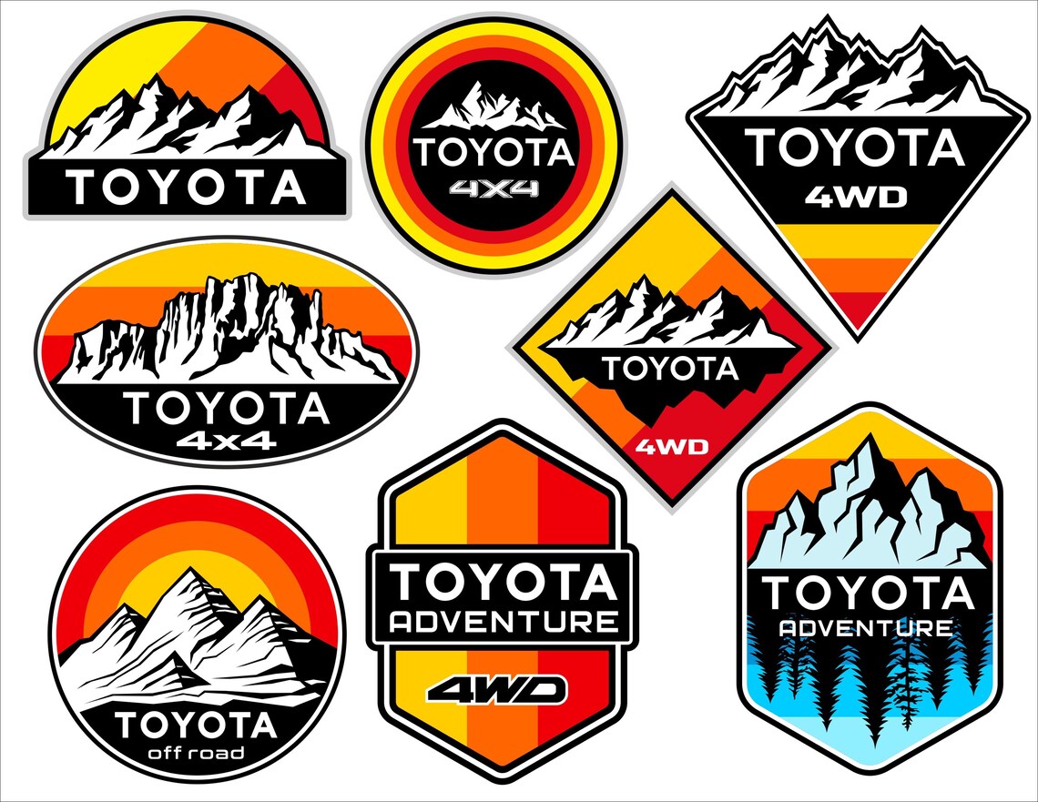 4wd Label Toyota Truck Pick up Stickers Labels SVG Bundle. Overland off Road ...