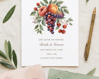 Watercolor Orchard  Wedding Invitation
