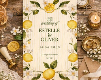 Lemon Blossom Wedding Invitation