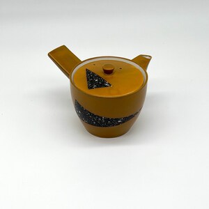 Vintage Made in Japan Mid Century Modern Ceramic Teapot Mustard Atomic Geometric Tea Pot MCM Retro Kitchen Decor