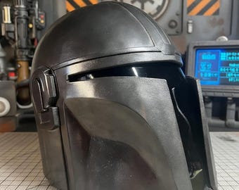Mandalorian Helmet, Wearable Cosplay Prop, 3D printed, hand finished and painted