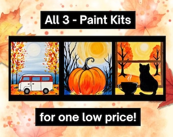 Fall Van, Morning Meow, Pumpkin Paint Kits (3 Pack)