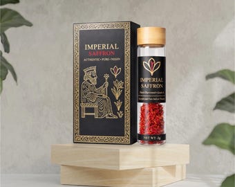 2g Imperial Saffron Threads: Negin Grade, ISO 3632 Certified, Hand-Harvested, Luxury Gift Box