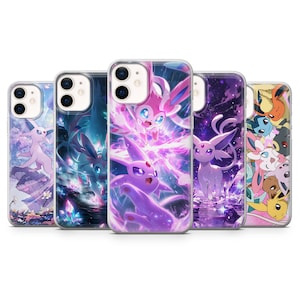 Eevee Evolutions Phone Case Pokemon Cover for iPhone 17, 17Air, 16Pro, 15, 14, 13, 12, Samsung S25, S24, S23, A16, A56, Pixel 10Pro, 9A
