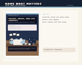 Werkbladen Waarden en behoeften | Levenskompas, reflectie pdf (digitale download)
