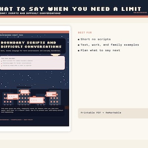 Boundary Scripts for Difficult Conversations | Text, Work, and Family Scripts PDF | ReMarkable