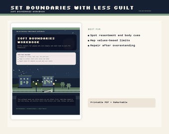 Werkboek Grenzen stellen voor volwassenen | Worksheets People Plein Herstel | Afdrukbare pdf | Opmerkelijk:
