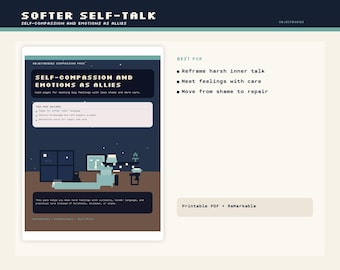 Werkbladen voor zelfcompassie | Innerlijke criticus en schaamte: afdrukbare pdf | Opmerkelijk: