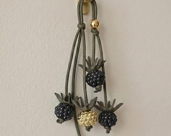 Blackberry Bag Charm, Fruit Keychain, Cute Berry Pendant, Aesthetic Keychain, Minimalist Bag Accessory, Handmade Style Charm