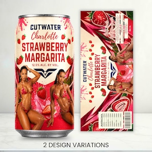 Redigerbar Margarita-burkförpackningsetikett, läskburkförpackningsmall Canva Vuxna festfavoriter Dryckesetiketter, Festfavoritmall (digital nedladdning), bild 4