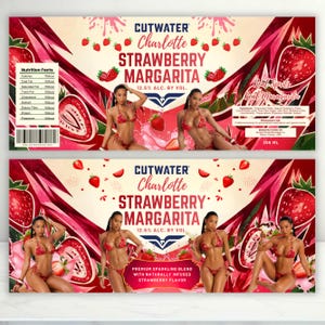 Redigerbar Margarita-burkförpackningsetikett, läskburkförpackningsmall Canva Vuxna festfavoriter Dryckesetiketter, Festfavoritmall (digital nedladdning), bild 6