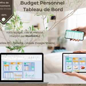 Budget Planner Excel & Google Sheets | Suivi Budget Mensuel | Dépenses Revenus Épargne | Template Budget Personnel