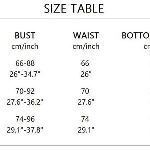 Pu&ograve; includere: Tabella delle taglie con misure di busto, vita e lunghezza del fondo in cm e pollici. Le taglie S, M e L sono indicate, con misure del busto da 66 cm a 96 cm, vita da 66 cm a 74 cm e lunghezza del fondo da 22,5 cm a 24,5 cm.