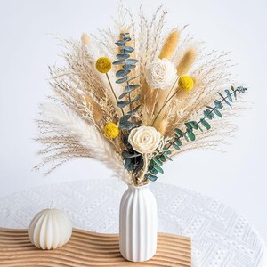 Dried Flower Reed Diffuser Set Ceramic Vase Eucalyptus Home Wedding Table Decor