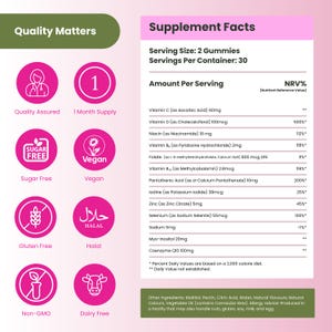 Fruchtbarkeitstee • Multivitamin Gummies für Frauen Vollgepackt mit • Myo-Inosit, Folsäure, Vitamin D, C & B12 - kostenloser Versand Bild 5