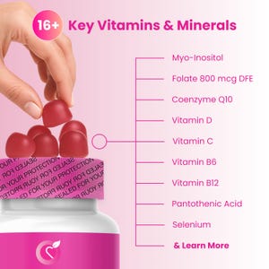 Fruchtbarkeitstee • Multivitamin Gummies für Frauen Vollgepackt mit • Myo-Inosit, Folsäure, Vitamin D, C & B12 - kostenloser Versand Bild 2