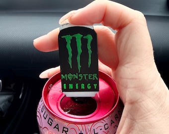 PopOff Monster Inspired Can Tab Opener Keychain | Neon Energy Drink, Acrylic Nail Saver Keychain, Tiny Tool, Cute Gift for Him