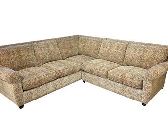 Unique Vintage 1980’s Patterned Sectional Couch- Mid-Centry Modern