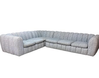 Vintage Postmodern Curved Sectional Sofa | 1980s Sculptural Couch