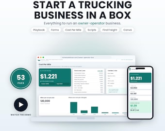 Start a Trucking Business | Owner Operator Playbook, Contracts, Cost Per Mile Calculator, Scripts and Canva Kit | Download