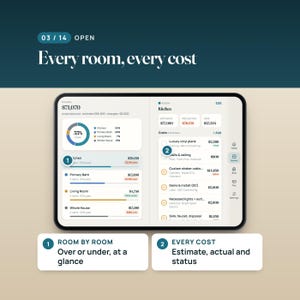 Renovation Budget Planner Web App, Remodel Cost Tracker, Two-Screen Layout, Compatible with iPhone Duo imagen 3
