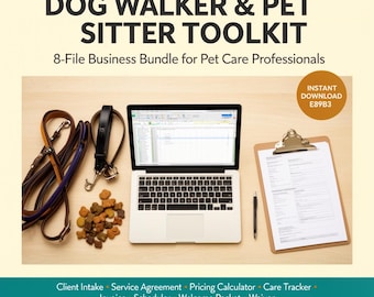 Dog Walker Pet Sitter Business Toolkit | Service Agreement, Pricing Calculator, Tracker (Digital Download)