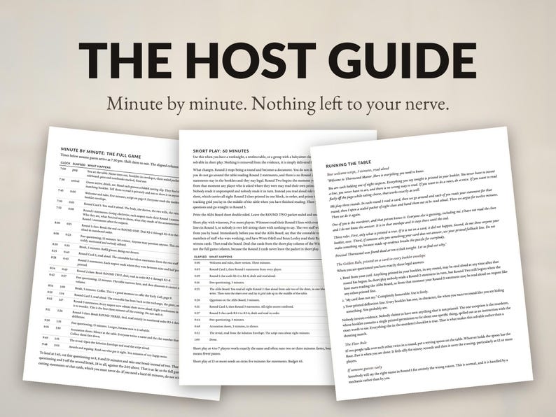 Murder Mystery Party Game Printable for 4-20 Players | Host Can Play, No Acting, Full Kit with Host Guide | Instant Download Dinner Party image 10