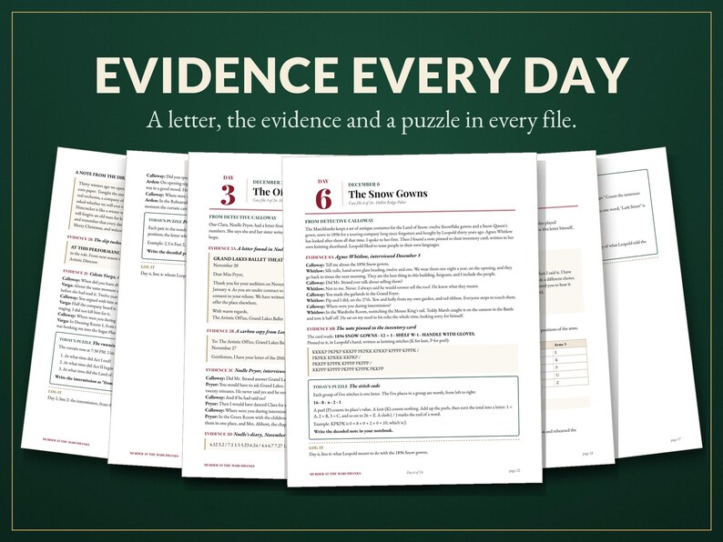 Murder Mystery Advent Calendar Printable, 24 Day Christmas Detective Game for Adults and Teens, Murder at the Marchbanks, Cozy Whodunit bild 4