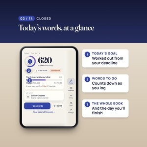 Novel Planner Web App, Writer's Word Count Tracker, Two-Screen Layout, Compatible with iPhone Duo image 2