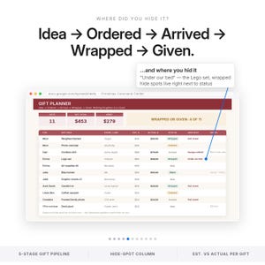 Planificador de presupuesto navideño Hoja de cálculo Rastreador de regalos Presupuesto navideño Excel Google Sheets Rastreador de ofertas del Black Friday Lista de regalos de Navidad imagen 5
