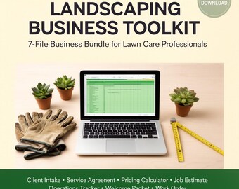 Landscaping Business Toolkit | 7 Professional Forms Pricing Calculator Service Agreement | Digital Download