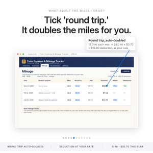Tutor Expense and Mileage Tracker App Bill Clients for Materials and Travel Track Write-Offs No Spreadsheet Offline One File image 5