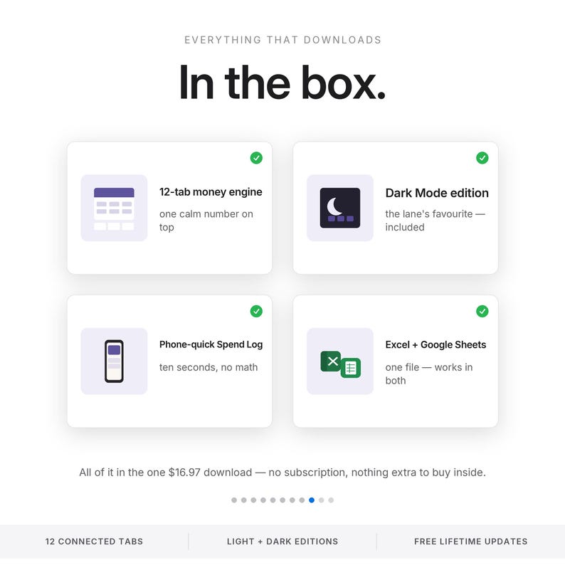ADHD Budget Spreadsheet Money Command Center for Excel and Google Sheets | Safe to Spend Paycheck Budget Impulse Tracker | Light Dark Mode image 9