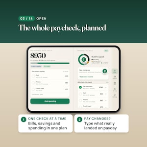 Paycheck Budget Web App, Offline Budget Planner with Two-Screen Layout, Compatible with iPhone Duo image 3