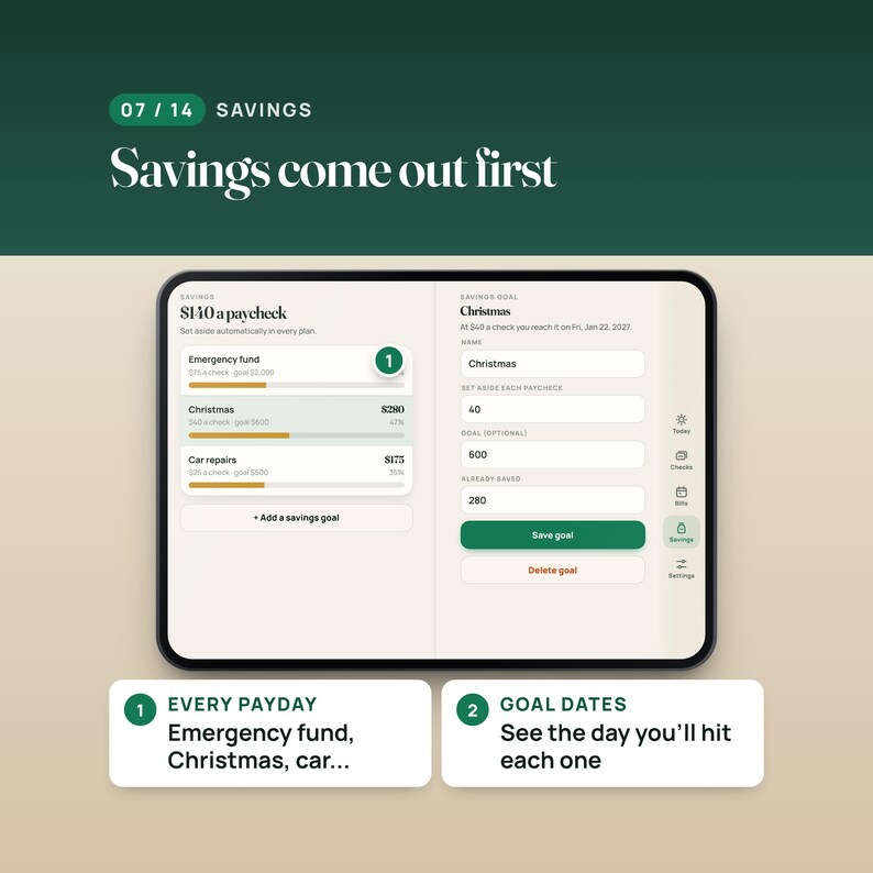 Paycheck Budget Web App, Offline Budget Planner with Two-Screen Layout, Compatible with iPhone Duo image 7
