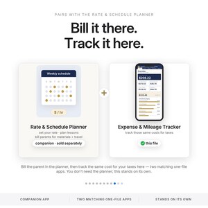 Tutor Expense and Mileage Tracker App Bill Clients for Materials and Travel Track Write-Offs No Spreadsheet Offline One File image 9
